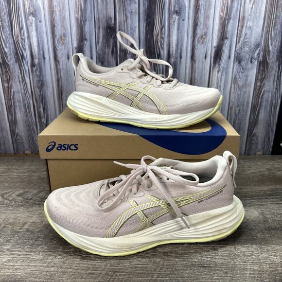 ASICS Gel-Cumulus 27 Women's Running Shoes Size 8 USED- Mineral Beige/yellow - Picture 2 of 9